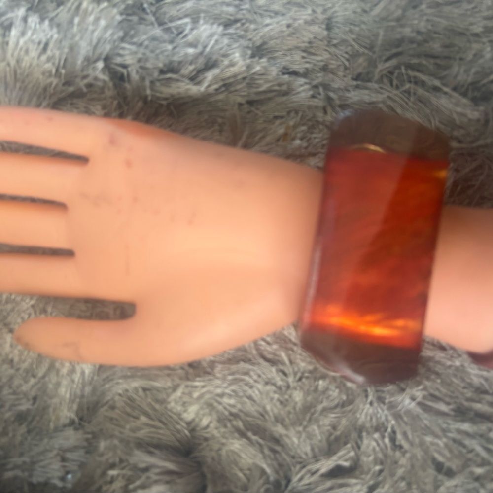 Square Amber Lucite Bangle Y2k Designer Accessory Bracelet Arm Jewelry Acrylic
